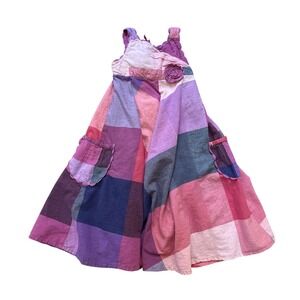 Monsoon Patchwork‎ Dress Kids Pink Purple Excellent Sleeveless Floral SIZE 3-4Y